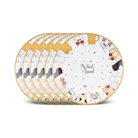Karaca Cat Cake 6 Parça Opal Cam Pasta Seti 19 Cm Çok Renkli Karaca Cat Cake 6 Parça Opal Cam Pasta Seti 19 Cm Çok Renkli