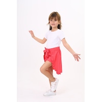 Toontoy Kids Toontoy Kız Çocuk Etekli Şort Nar Çiçeği