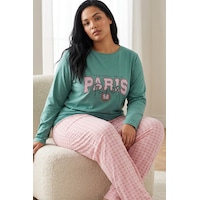 Siyah İnci Pamuklu Likralı Büyük Beden Battal Boy Örme Pijama Takım 26240935 Yeşil Siyah İnci Pamuklu Likralı Büyük Beden Battal Boy Örme Pijama Takım 26240935 Yeşil