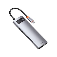 Baseus Metal Gleam 8in1 Multifonksiyonel Type-C Hub Dock Station