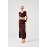 Holly Lolly Pelerinli Askılı Büstiyerli Ve Uzun Etekli 3lü Yulia Takım Kahve Holly Lolly Pelerinli Askılı Büstiyerli Ve Uzun Etekli 3lü Yulia Takım Kahve