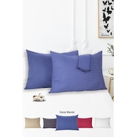 Vionel Home Pamuklu Çizgili Saten Yastık Kılıfı Gece Mavisi 2'li 50 x 70 Vionel Home Pamuklu Çizgili Saten Yastık Kılıfı Gece Mavisi 2'li 50 x 70