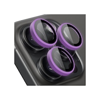 Buff Apple Uyumlu iPhone 15 Pro Max / 15 Pro Neon Metal Lens Koruyucu Mor