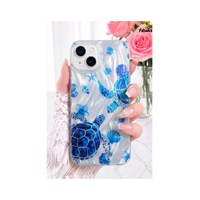 Fibaks iPhone 13/14/15 Uyumlu Kılıf Hologramlı Mavi Caretta Kaplumbağa Desenli Darbe Emici Kamera Korumalı Silikon Fibaks iPhone 13/14/15 Uyumlu Kılıf Hologramlı Mavi Caretta Kaplumbağa Desenli Darbe Emici Kamera Korumalı Silikon