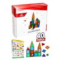 40 Parça 7.5 Cm Büyük Boy Manyetik Blok Seti Güçlü Mıknatıslı Zeka Geliştirici Eğitici Oyuncak 40 Parça 7.5 Cm Büyük Boy Manyetik Blok Seti Güçlü Mıknatıslı Zeka Geliştirici Eğitici Oyuncak