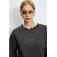 Lufian Alıce Kadın Örme Sweatshırt Kahverengi Kahverengi 122030027100400 Lufian Alıce Kadın Örme Sweatshırt Kahverengi Kahverengi 122030027100400