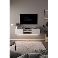 Df17102 Led Işıklı Duvara Monte Tv Ünitesi, 2 Kapaklı Dolaplı, Raflı 150 Cm Tv Alt Ünitesi Beyaz Df17102 Led Işıklı Duvara Monte Tv Ünitesi, 2 Kapaklı Dolaplı, Raflı 150 Cm Tv Alt Ünitesi Beyaz