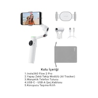 Flow 2 Pro Aı Takipçi Kiti Beyaz 360 Takip, Find My, Magsafe, Sarsıntı Önleyici