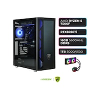Green Griffin G2 R5-7500F 16 GB 1 TB SSD RTX5060Ti Free Dos Masaüstü Oyuncu Bilgisayarı Green Griffin G2 R5-7500F 16 GB 1 TB SSD RTX5060Ti Free Dos Masaüstü Oyuncu Bilgisayarı