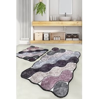 Circle Mor 2 Li Set Banyo Halısı DjtYıkanabilir Kaymaz Taban Paspas Klozet Takımı Çok Renkli Circle Mor 2 Li Set Banyo Halısı DjtYıkanabilir Kaymaz Taban Paspas Klozet Takımı Çok Renkli