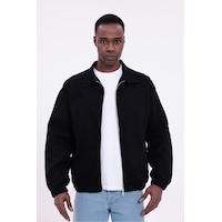 Freemen Erkek Basic Gabardin Kumaş Fermuarlı Oversize Mevsimlik Polo Yaka Ceket Siyah Freemen Erkek Basic Gabardin Kumaş Fermuarlı Oversize Mevsimlik Polo Yaka Ceket Siyah