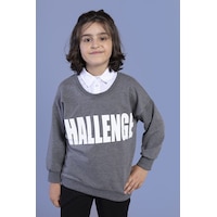Toontoy Kids Toontoy Erkek Çocuk Baskılı Gömlek Yaka Sweatshirt Antrasit Melanj Toontoy Kids Toontoy Erkek Çocuk Baskılı Gömlek Yaka Sweatshirt Antrasit Melanj