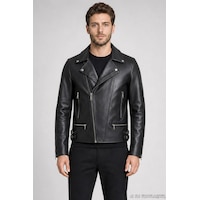 Freemen Erkek Slim Fit Çapraz Fermuarlı İçi Kürklü Suni Deri Ceket-421 Siyah Freemen Erkek Slim Fit Çapraz Fermuarlı İçi Kürklü Suni Deri Ceket-421 Siyah