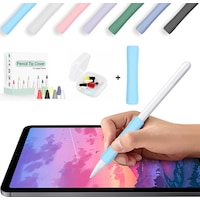Apple Pencil 1-2 Nesil Pro Usb-c Uyumlu Soft Yumuşak Silikon Kalem Tutucu Ve 8'li Kalem Ucu Koruyucu Mavi Apple Pencil 1-2 Nesil Pro Usb-c Uyumlu Soft Yumuşak Silikon Kalem Tutucu Ve 8'li Kalem Ucu Koruyucu Mavi