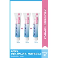 Bepanthol Baby Pişik Önleyici Merhem 100 gr 3lü Paket l Parapen, SLS, Parfüm, Koruyucu İçermez Bepanthol Baby Pişik Önleyici Merhem 100 gr 3lü Paket l Parapen, SLS, Parfüm, Koruyucu İçermez