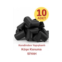 Kendinden Yapışkanlı 10 Adet Siyah Yumuşak Bebek Çocuk Köşe Koruma Masa Sehpa Mobilya Darbe Koruyucu