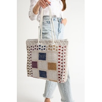 Moda Devrin Orta Boy Desenli Fermuarlı Seyahat Pazar Piknik Plaj Çantası Desen Değişkendir Taş Moda Devrin Orta Boy Desenli Fermuarlı Seyahat Pazar Piknik Plaj Çantası Desen Değişkendir Taş