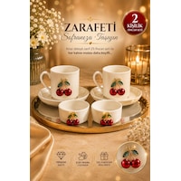 2 Kişilik 6 Parça Porselen Kiraz Fincan Takımı Seti 2 Kişilik 6 Parça Porselen Kiraz Fincan Takımı Seti