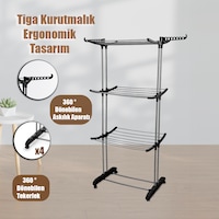 Doğrular Perilla Tiga Fits 3 Katlı Tekerlekli Çamaşır Kurutmalık Siyah Doğrular Perilla Tiga Fits 3 Katlı Tekerlekli Çamaşır Kurutmalık Siyah