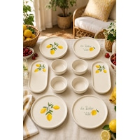 Amalfi 10 Parça 4 Kişilik Stackable Seramik Kahvaltı Takımı Limon Desenli Ayaklı Sunumluklu Sofra Seti Beyaz Amalfi 10 Parça 4 Kişilik Stackable Seramik Kahvaltı Takımı Limon Desenli Ayaklı Sunumluklu Sofra Seti Beyaz
