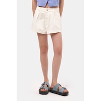 it's basic Kadın Kırık Beyaz Renk 7s6-101 Mini Boy Pileli %100 Koton Denim Şort it's basic Kadın Kırık Beyaz Renk 7s6-101 Mini Boy Pileli %100 Koton Denim Şort