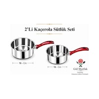 Gül Mutfak 2 Li Sütlük Ve Sosluk 16 Cm 14 Cm - Çok Amaçlı Yumurta Haşlama Ve Sos Tenceresi - Paslanmaz Çelik Gül Mutfak 2 Li Sütlük Ve Sosluk 16 Cm 14 Cm - Çok Amaçlı Yumurta Haşlama Ve Sos Tenceresi - Paslanmaz Çelik