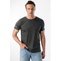 Genius Store Nem Emici Hızlı Kuruma Atletik Teknik Performans Erkek Spor T-shirt - Füme Genius Store Nem Emici Hızlı Kuruma Atletik Teknik Performans Erkek Spor T-shirt - Füme