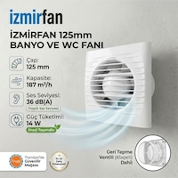 Easy 125 Bd Kapaklı Banyo Wc Aspiratör Fanı 12.5 Cm Sessiz Havalandırma Fanı 125 Mm Easy 125 Bd Kapaklı Banyo Wc Aspiratör Fanı 12.5 Cm Sessiz Havalandırma Fanı 125 Mm