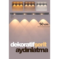 50cm Sensörlü Şarjlı Led Dekoratif Lamba Geçmeli 3 Farklı Renk Şerit Led Çok Renkli 50cm Sensörlü Şarjlı Led Dekoratif Lamba Geçmeli 3 Farklı Renk Şerit Led Çok Renkli