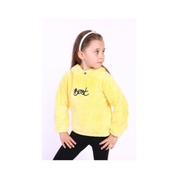 Toontoy Kız Çocuk Nakışlı Peluş Sweatshirt Sarı Toontoy Kız Çocuk Nakışlı Peluş Sweatshirt Sarı