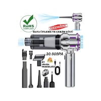 H-8083 20.000pa Kablosuz Oto Araç Süpürgesi Şarjlı 3 Kademeli Profesyonel Ultra Çekim Güçlü Mini Gümüş Gri H-8083 20.000pa Kablosuz Oto Araç Süpürgesi Şarjlı 3 Kademeli Profesyonel Ultra Çekim Güçlü Mini Gümüş Gri