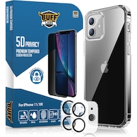 Buff Apple Uyumlu iPhone 11 Avantaj Paket - Air Hybrid Kılıf + Ekran Koruyucu + Lens Koruyucu Privacy Hayalet Buff Apple Uyumlu iPhone 11 Avantaj Paket - Air Hybrid Kılıf + Ekran Koruyucu + Lens Koruyucu Privacy Hayalet