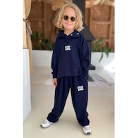 Monila Unisex Çocuk Premium Kumaş Dik Yaka Salaş Alt Üst Eşofman Takımı Lacivert Monila Unisex Çocuk Premium Kumaş Dik Yaka Salaş Alt Üst Eşofman Takımı Lacivert