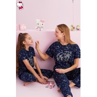 Siyah İnci Lisanslı %100 Pamuk Çok Renkli Bisklet Yaka Pijama Takım Hk005 Lacivert Siyah İnci Lisanslı %100 Pamuk Çok Renkli Bisklet Yaka Pijama Takım Hk005 Lacivert
