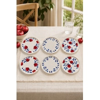 Nar 6'lı Handmade Stackable Seramik Pasta Tabak Seti - Premium Sunum & Kahvaltı Takımı - 20 Cm Beyaz Nar 6'lı Handmade Stackable Seramik Pasta Tabak Seti - Premium Sunum & Kahvaltı Takımı - 20 Cm Beyaz
