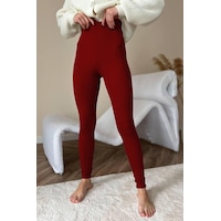 Madmext Bordo Yüksek Bel Kadın Fitilli Tayt Mg1625 Bordo Madmext Bordo Yüksek Bel Kadın Fitilli Tayt Mg1625 Bordo