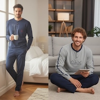 Bonbon Erkek Pamuklu Bohçalık Ve Çeyizlik 2 Adet 2'li Pijama Takımı Bb2477 Çok Renkli Bonbon Erkek Pamuklu Bohçalık Ve Çeyizlik 2 Adet 2'li Pijama Takımı Bb2477 Çok Renkli