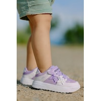 Kız Çocuk Yıldız Detaylı Sneaker Ayakkabı Lila Kız Çocuk Yıldız Detaylı Sneaker Ayakkabı Lila