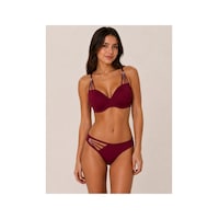 Pijamask Kadın Destekli Balenli Sütyen Ve Bikini Külot Takımı İnce Askılı Şık İç Giyim Seti 80349t Bordo Pijamask Kadın Destekli Balenli Sütyen Ve Bikini Külot Takımı İnce Askılı Şık İç Giyim Seti 80349t Bordo