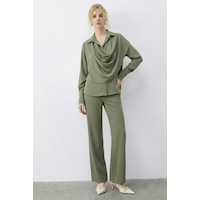 Shade Kadın Şal Detaylı Gömlek Bol Pantolonlu Alt-üst Takım 1119 60283961 - Açık Yeşil Shade Kadın Şal Detaylı Gömlek Bol Pantolonlu Alt-üst Takım 1119 60283961 - Açık Yeşil