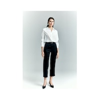 Lisa Saten Duble Paça Pantolon - Siyah-137242 siyah Lisa Saten Duble Paça Pantolon - Siyah-137242 siyah