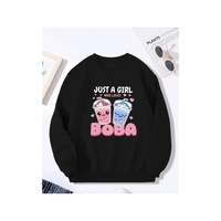 Herkesemoda Boba Baskı Detaylı Bisiklet Yaka İçi Polarlı Sweatshirt Siyah Herkesemoda Boba Baskı Detaylı Bisiklet Yaka İçi Polarlı Sweatshirt Siyah