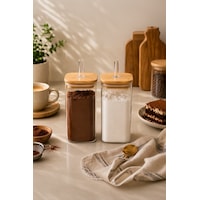 Porsima Cubes 2'li Bambu Kapaklı Borosilikat Cam Yağlık Ve Baharatlık Seti 290 Ml 6x10 Cm Porsima Cubes 2'li Bambu Kapaklı Borosilikat Cam Yağlık Ve Baharatlık Seti 290 Ml 6x10 Cm
