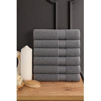 Güvenal Blanc 6'lı 50x90cm El Yüz & Saç Havlusu Seti Havlu El Havlusu Banyo Havlusu I Çeyiz Havlusu - Antrasit Güvenal Blanc 6'lı 50x90cm El Yüz & Saç Havlusu Seti Havlu El Havlusu Banyo Havlusu I Çeyiz Havlusu - Antrasit