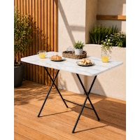 Katlanır Masa 60x90 Cm Yemek Masası Balkon Masası Beyaz Mermer Katlanır Masa 60x90 Cm Yemek Masası Balkon Masası Beyaz Mermer