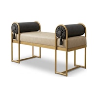 Solid Bench Yatak Ucu Oturma Bankı, Makyaj Oturağı, Metal Ayaklı Krem Puf, Bench, Montajsız Oturak Altın Solid Bench Yatak Ucu Oturma Bankı, Makyaj Oturağı, Metal Ayaklı Krem Puf, Bench, Montajsız Oturak Altın