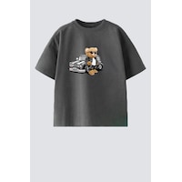 Monila Erkek Çocuk Pamuklu Bisiklet Yaka Araba Ve Ayıcık Baskılı T-shirt Antrasit Monila Erkek Çocuk Pamuklu Bisiklet Yaka Araba Ve Ayıcık Baskılı T-shirt Antrasit