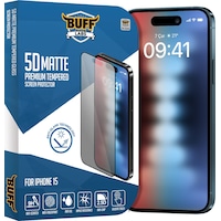 Buff Apple Uyumlu iPhone 15 5d Matte Ekran Koruyucu Buff Apple Uyumlu iPhone 15 5d Matte Ekran Koruyucu