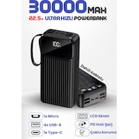 30.000 Mah Linkage 22.5w Hızlı Şarj Destekli Dahili Kablolu Taşınabilir Batarya Powerbank Siyah 30.000 Mah Linkage 22.5w Hızlı Şarj Destekli Dahili Kablolu Taşınabilir Batarya Powerbank Siyah