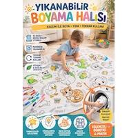Su Geçirmez Yıkanabilir Boyama Halısı 100x140cm Tekrar Kullanılabilir Eğitici Çocuk Boyama Matı Oyun Örtüsü